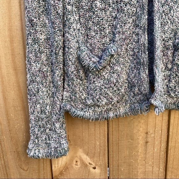 J. Crew Navy Lady Sweater Jacket with Fringe Med - Picture 2 of 8